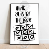 Think Outside The Box | Bold Motivation Wall Art Print - Print